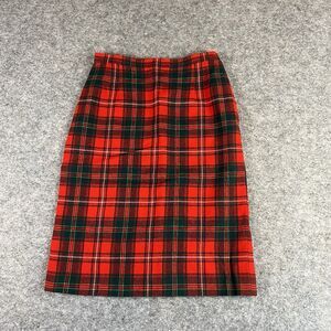 Vintage Pendleton Women’s RedTartan Plaid Skirt USA Talon Zipper Size 14